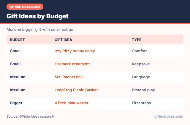 Gift ideas for 1 year old girls by budget