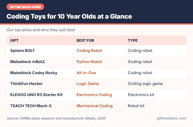 Coding Toys for 10 Year Olds compared at a glance